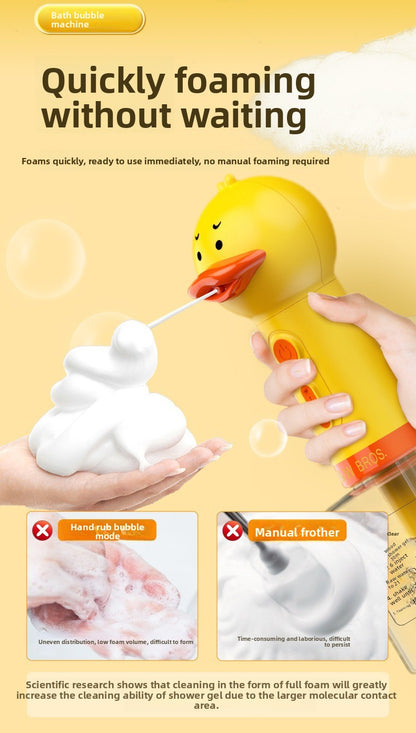 Professional Pet Bath Foam Maker Machine Automatic Foamer for Dogs Cats with Adjustable Dilution Bottle and Cute Yellow Duck Design
