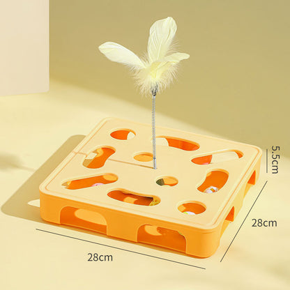 Cat Teaser Wand Toy Self-Entertainment Boredom Relief Energy Consuming Fun Kitten Educational Game Box Bell Maze Box