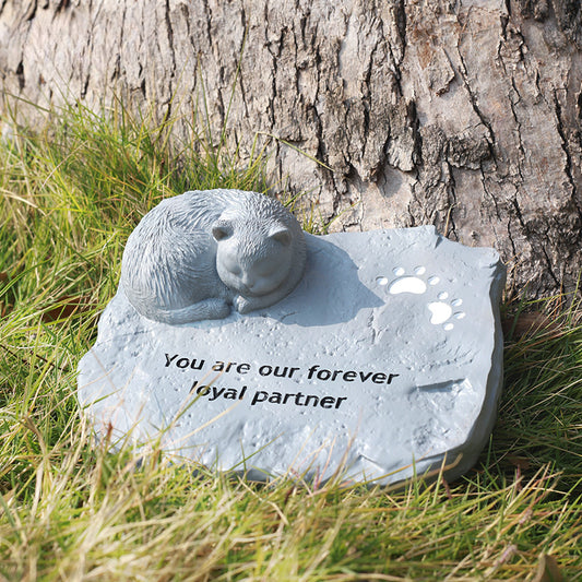 Animal Funeral Sacrifice Resin Crafts Ornament Puppy Cat Pet Burial Memorial Stone Tombstone