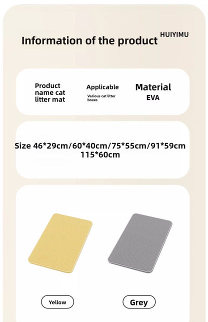 Extra Large Cat Litter Mat Heavy Duty Anti Tracking Litter Box Mat with Low Profile Edge Non Slip Bottom for Kitty Litter Containment