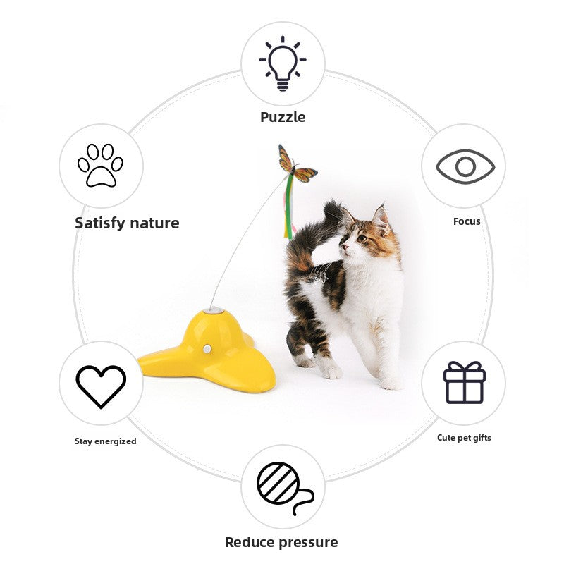 Pet Cat Automatic Electric Toy Rotating Butterfly Fly Interactive