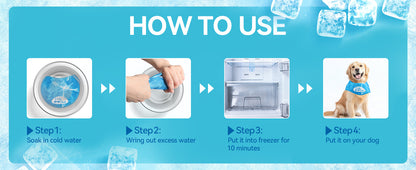 Multiple Sizes Pet Ice Neckband for Summer Anti-Sunstroke Cold Triangle Scarf