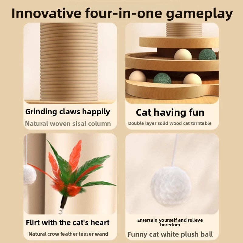 WearResistant Sisal Cat Scratching Post Board Toy for Vertical Climbing Boredom Relief