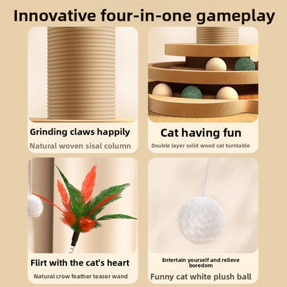 WearResistant Sisal Cat Scratching Post Board Toy for Vertical Climbing Boredom Relief