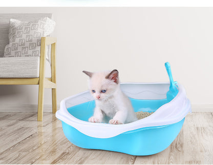 Semi-Enclosed Large Cat Litter Box Detachable Tray Plus Cat Toilet