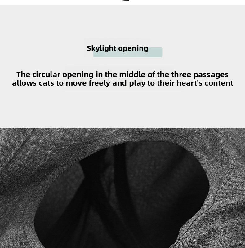 Hot-Selling New Four-Hole Three-Way Curved Foldable Scratch-Resistant Cat Tunnel Pet Toy