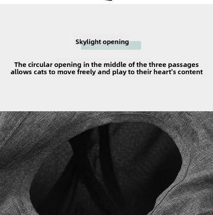 Hot-Selling New Four-Hole Three-Way Curved Foldable Scratch-Resistant Cat Tunnel Pet Toy