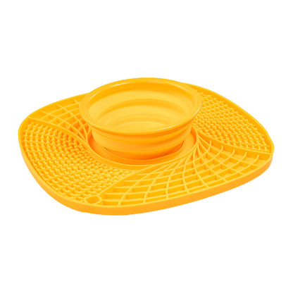 Premium Silicone Slow Feeder Bowl for Dogs and Cats Anti Choke Anti Spill Food Mat with Non Slip Bottom for Messy Eaters
