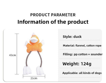 Sound Pet Toy Dog Toy Indestructible Frog Duck Cotton Rope Boredom Relief Interactive Dog Toy