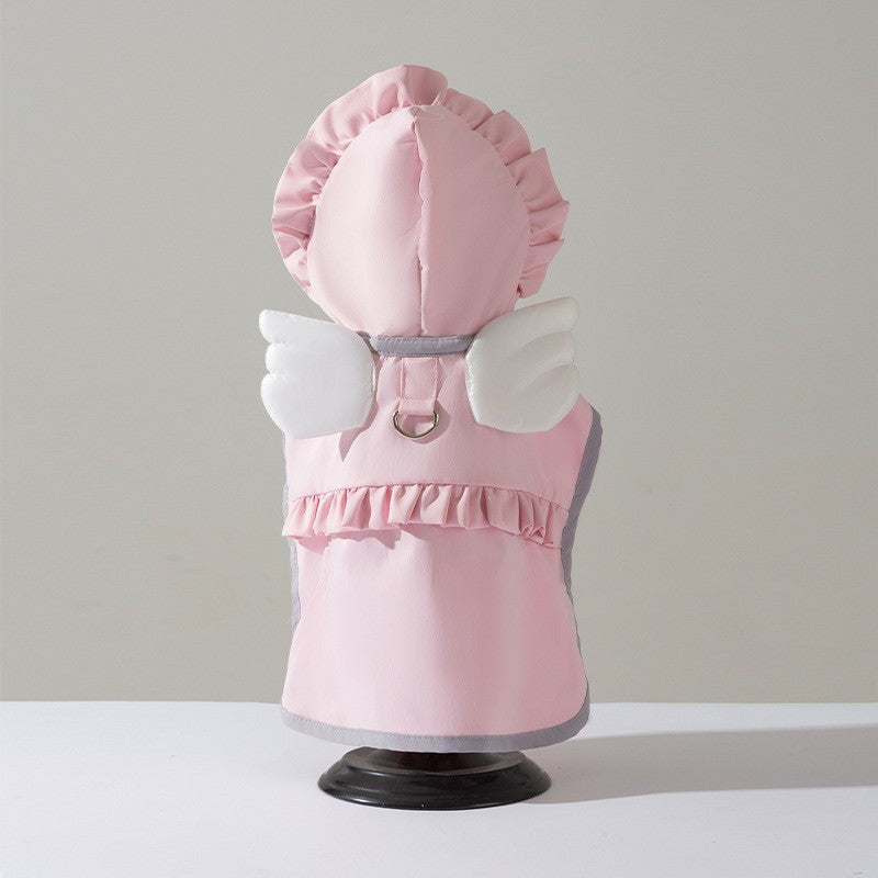 3D Dinosaur Tail Dog Raincoat Waterproof Reflective Pet Rain Poncho for Medium Large Breeds Like Golden Retriever Hooded Rain Gear