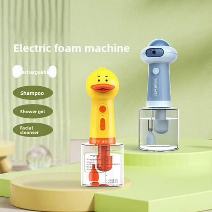Professional Pet Bath Foam Maker Machine Automatic Foamer for Dogs Cats with Adjustable Dilution Bottle and Cute Yellow Duck Design