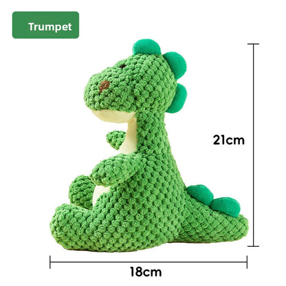 Durable Dinosaur Plush Dog Toy with Squeaker Interactive Chew Toy for Small Medium Dogs Tough Chewers Pet Supplies Puppy Teething