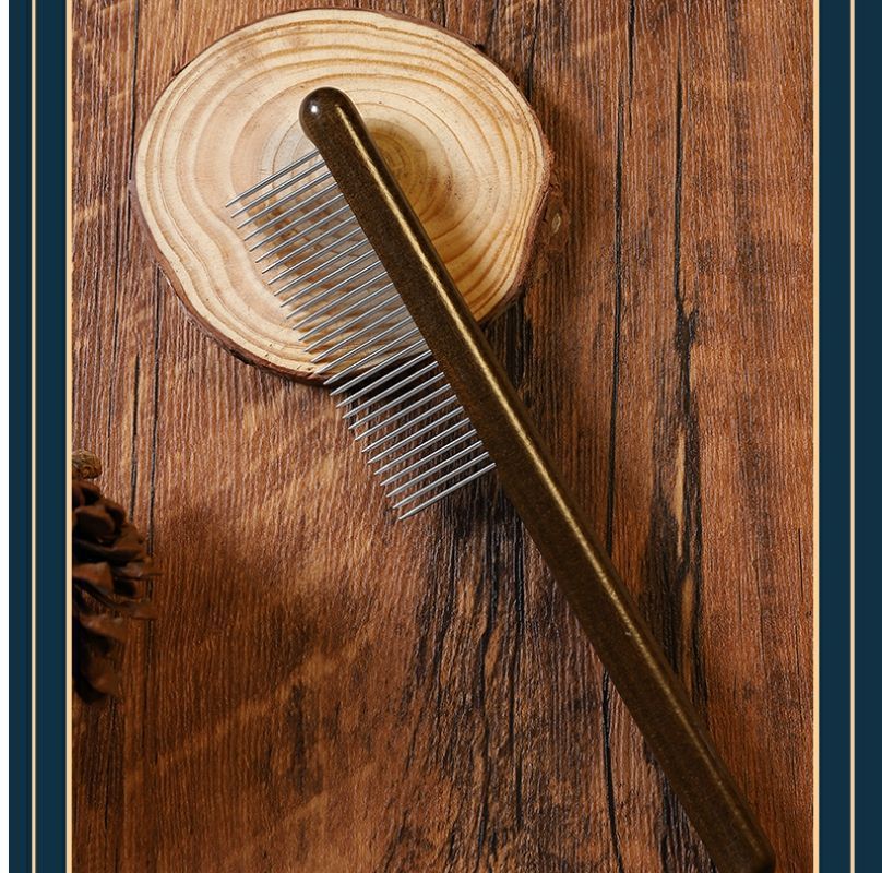 Wooden Pet Shedding Comb for Cats Dogs Removing Loose Hair Grooming Flea
