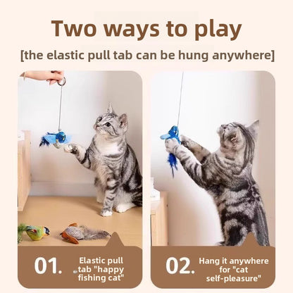 Simulation Bird Sound Cat Toy SelfEntertainment Teaser Wand for EnergyBurning Kitten