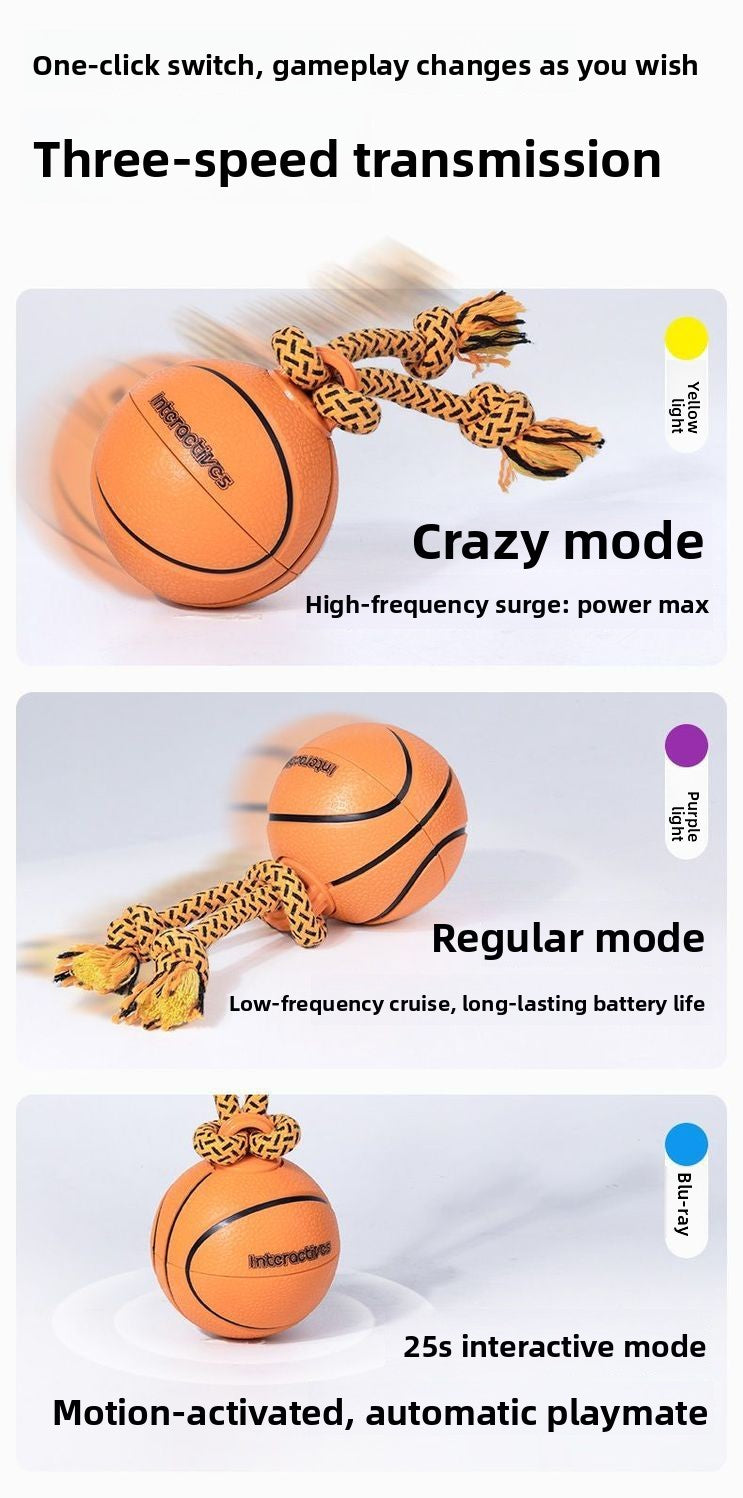 Smart Electric Dog Teaser Toy Rotating Basketball Interactive Durable Chew Fun Plaything