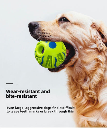Extremely Durable Indestructible Dog Chew Toy Ball for Aggressive Chewers Interactive Rolling Self Entertainment with Squeaker Sound Golden Retriever German Shepherd