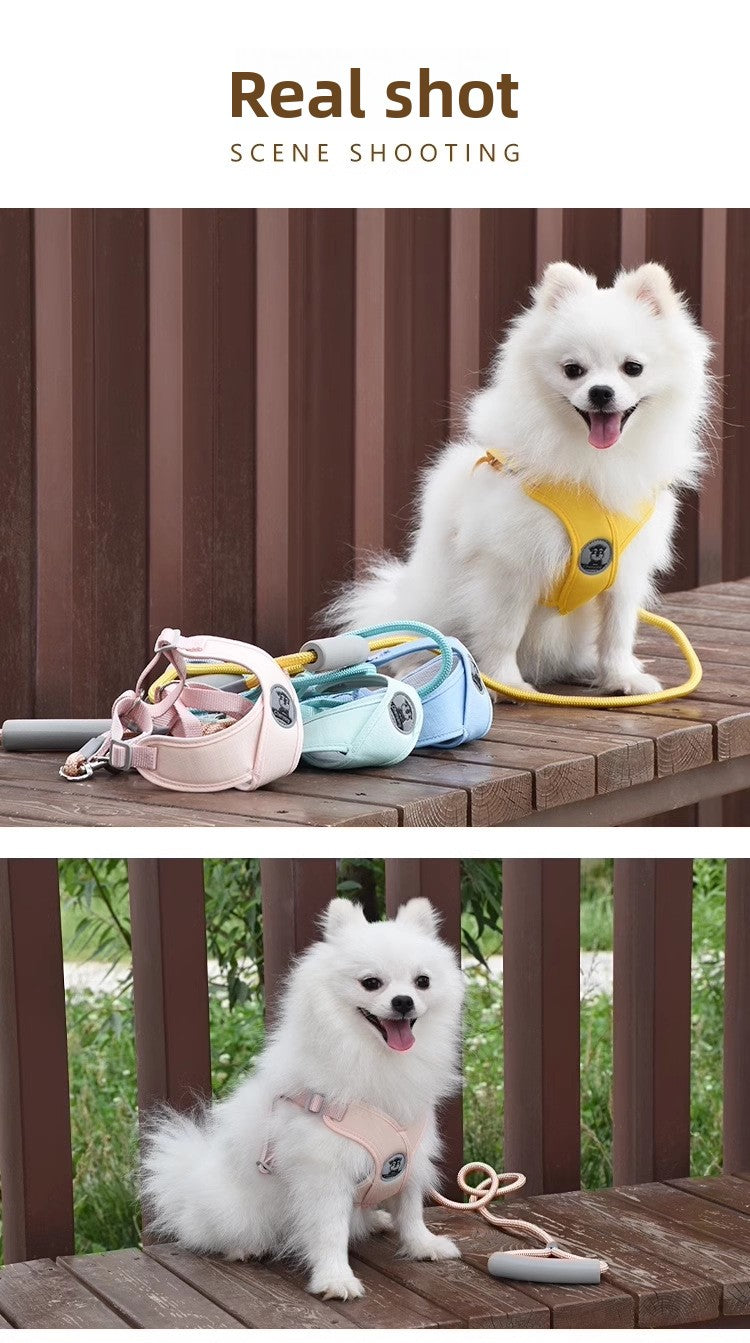 Dog Walking Vest Style Harness Leash for Small Medium Teddy Pomeranian Bichon