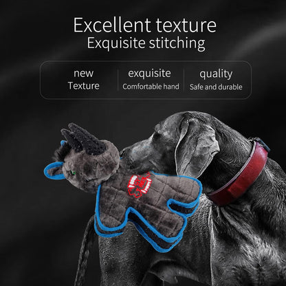 Durable and Bite-Resistant Pet Plush Chew Toy for Stress Relief, Rhino Bull Dog Teeth Cleaning Toy
