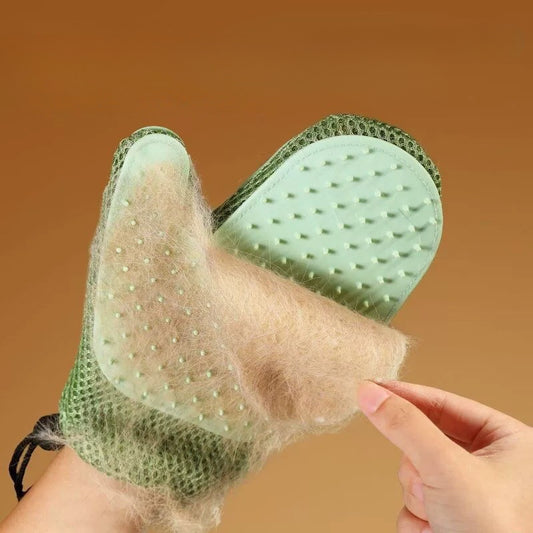 Pet Grooming Gloves Brush Dog Cat Shedding Hair Removal Cleaning Essential Supplies