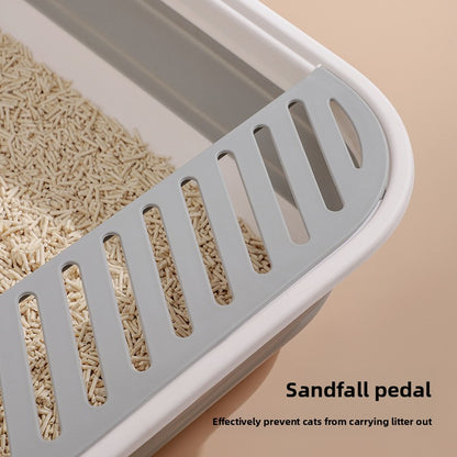 New Foldable Semi-Enclosed Cat Litter Box with Litter Scoop Large Cat Litter Box Cat Toilet