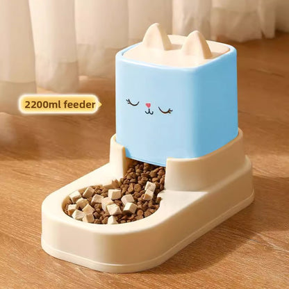 Large Capacity 5L Automatic Pet Feeder and Waterer Combo Adjustable Height Dog Cat Bowl Set with Non Slip Base
