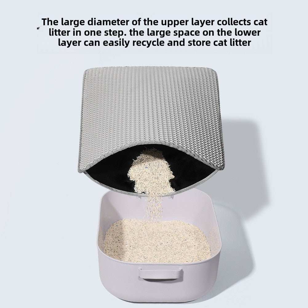 Large Pet Litter Mat with Double Layer Filter for Cats