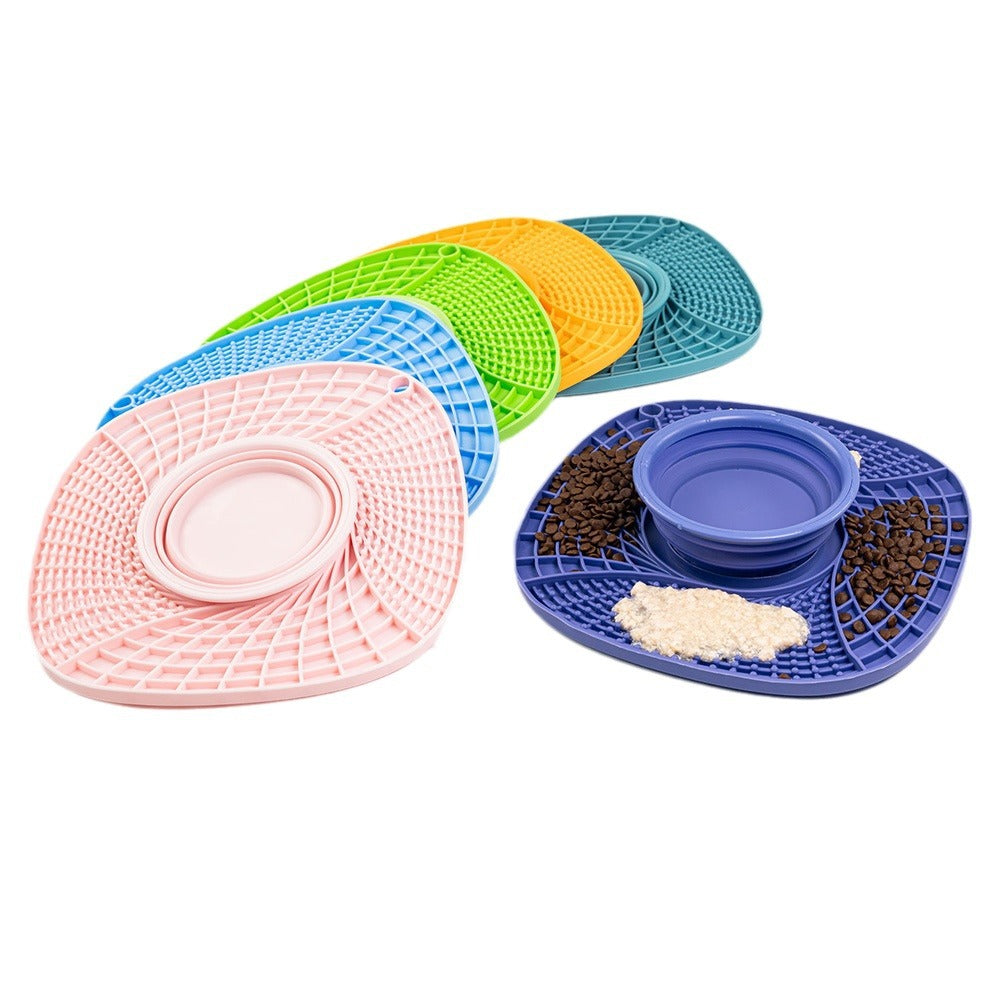 Premium Silicone Slow Feeder Bowl for Dogs and Cats Anti Choke Anti Spill Food Mat with Non Slip Bottom for Messy Eaters