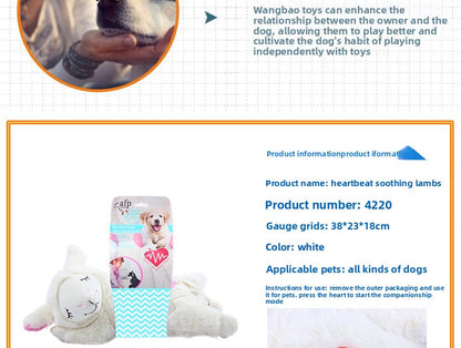 Amazon Hot-Selling Dog Anxiety Companion Sleep Toy Interactive Cute Plush Heartbeat Lamb Pet Toy