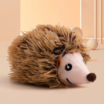 Interactive Cat Toy with Touch Sensitive Sound Plush Bird Hedgehog Capybara Teaser Stick for Teeth Grinding Self Play and Boredom Relief