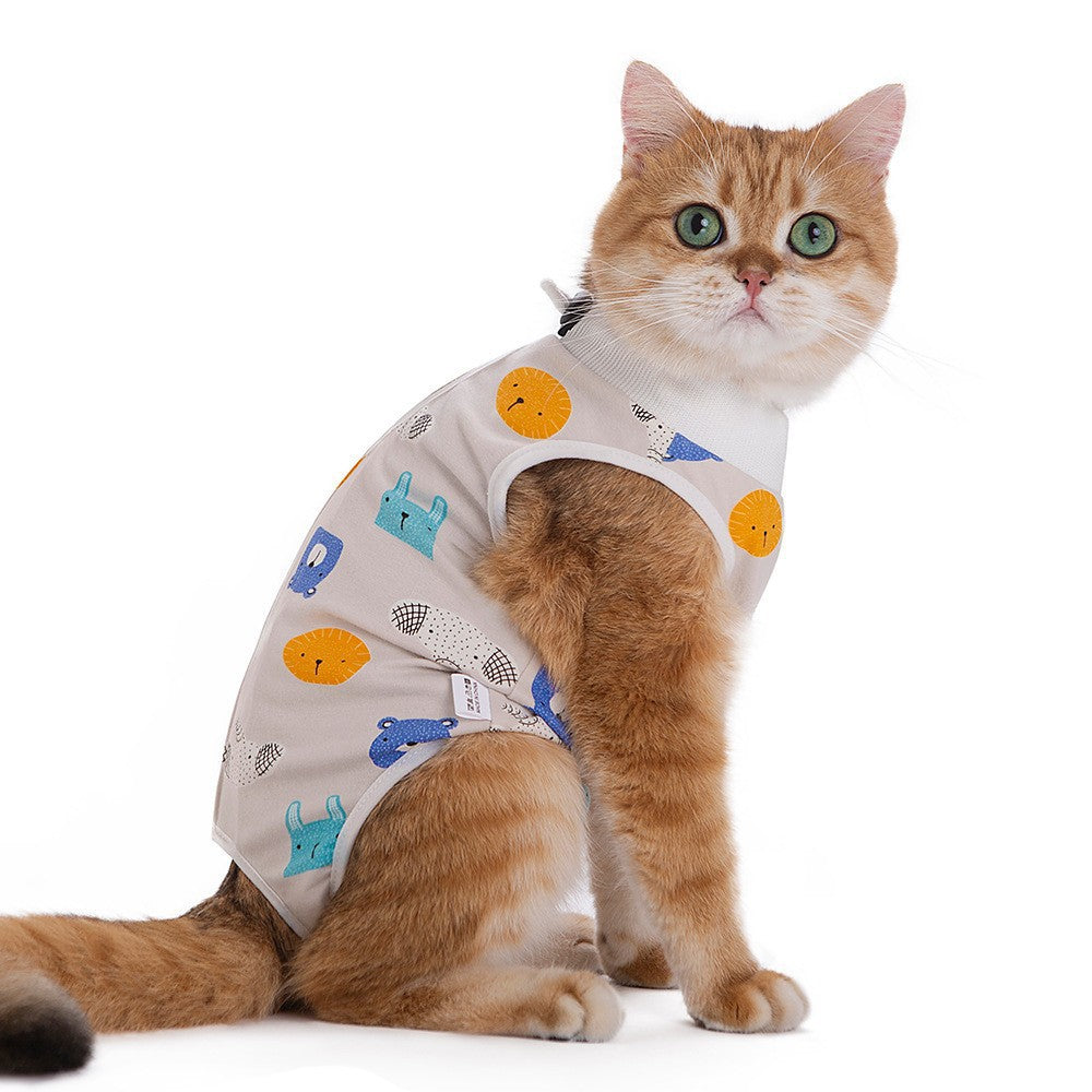 Post Surgery Cat Recovery Suit for Female Cats Anti Lick Cone Alternative Soft Breathable Pet Surgical Suit Spay Neuter Recovery