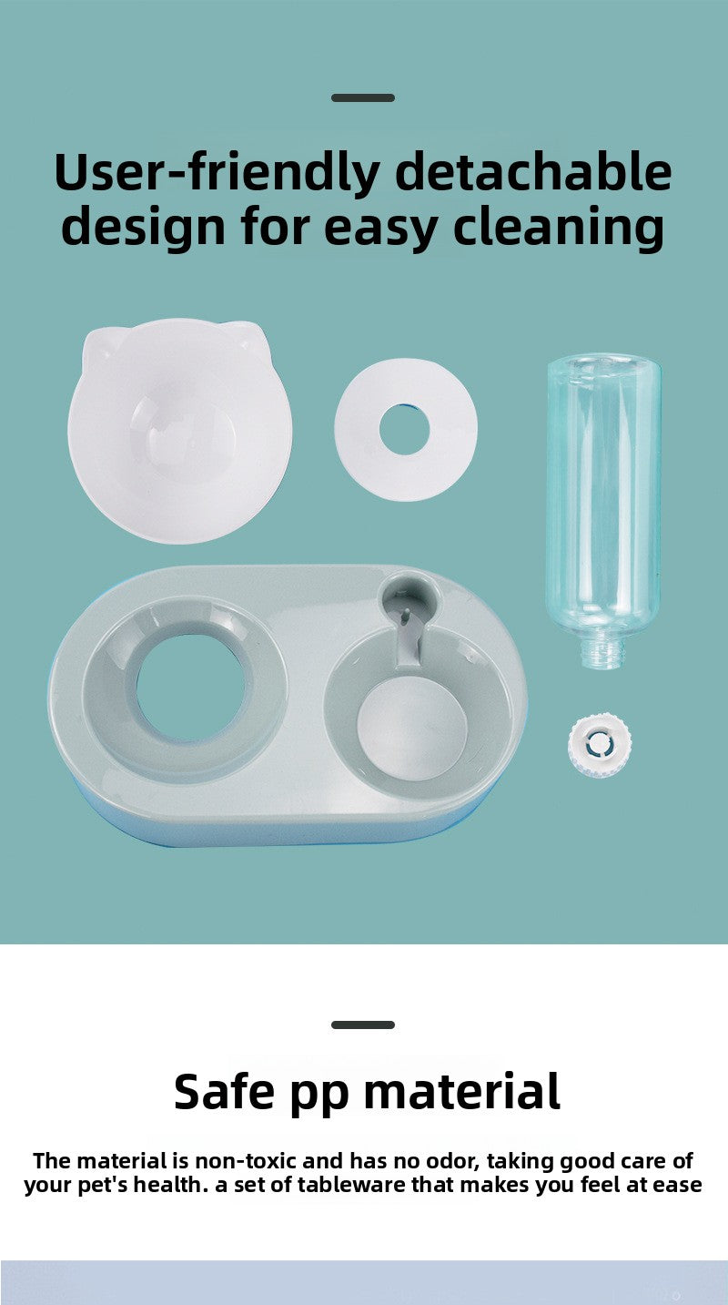 Slanted Neck Protection Automatic Water Refill Pet Bowl for Cats