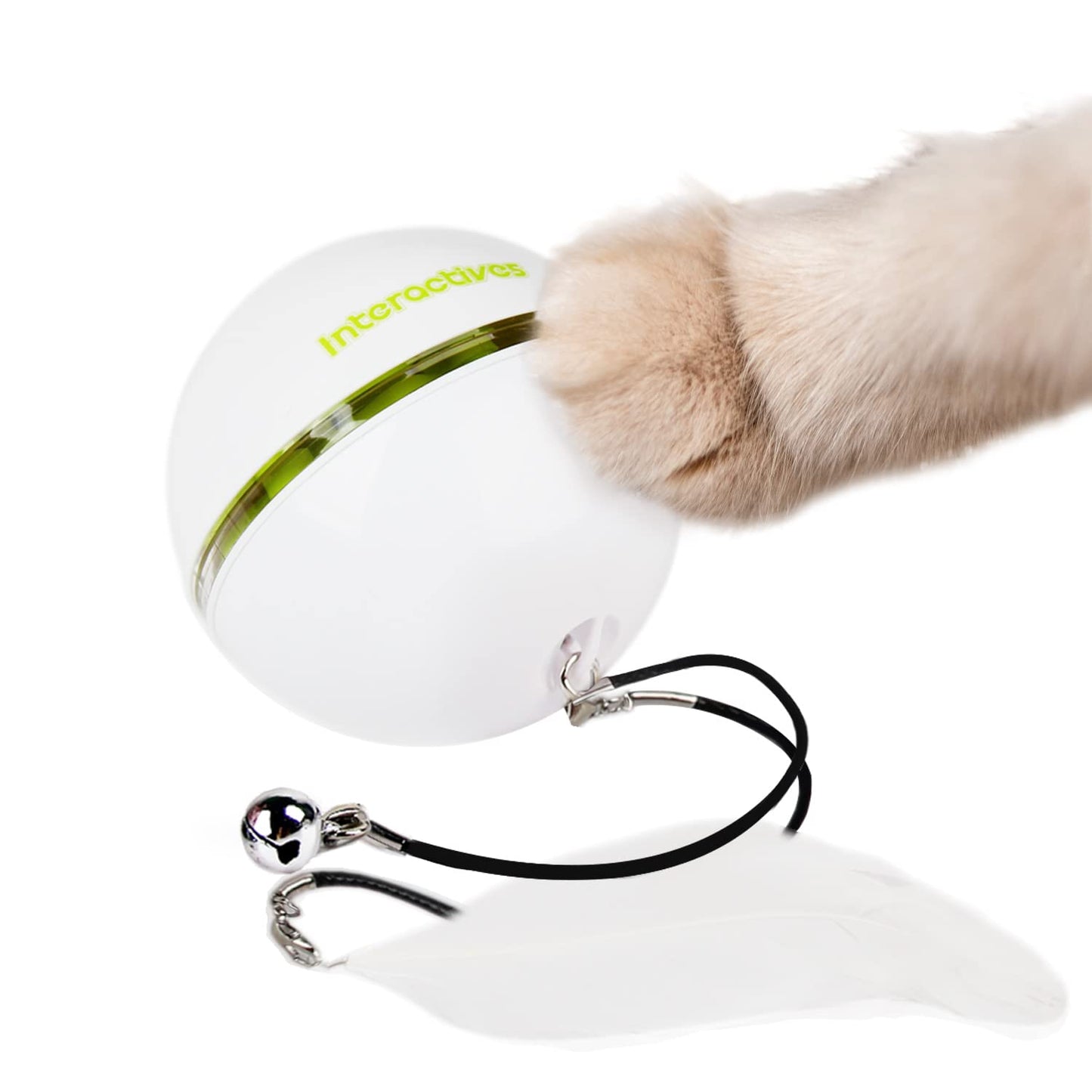 Cat Self-Entertainment Bell Feather Automatic Rotating Rolling Ball LED Light Laser Cat Teasing Toy