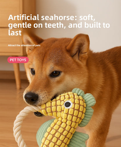 Squeaky Dog Toy Pineapple Fleece Chew Resistant Puppy Teething Chew Toy for Small Medium Dogs Like Corgi Golden Retriever Boredom Relief Interactive Pet Toy