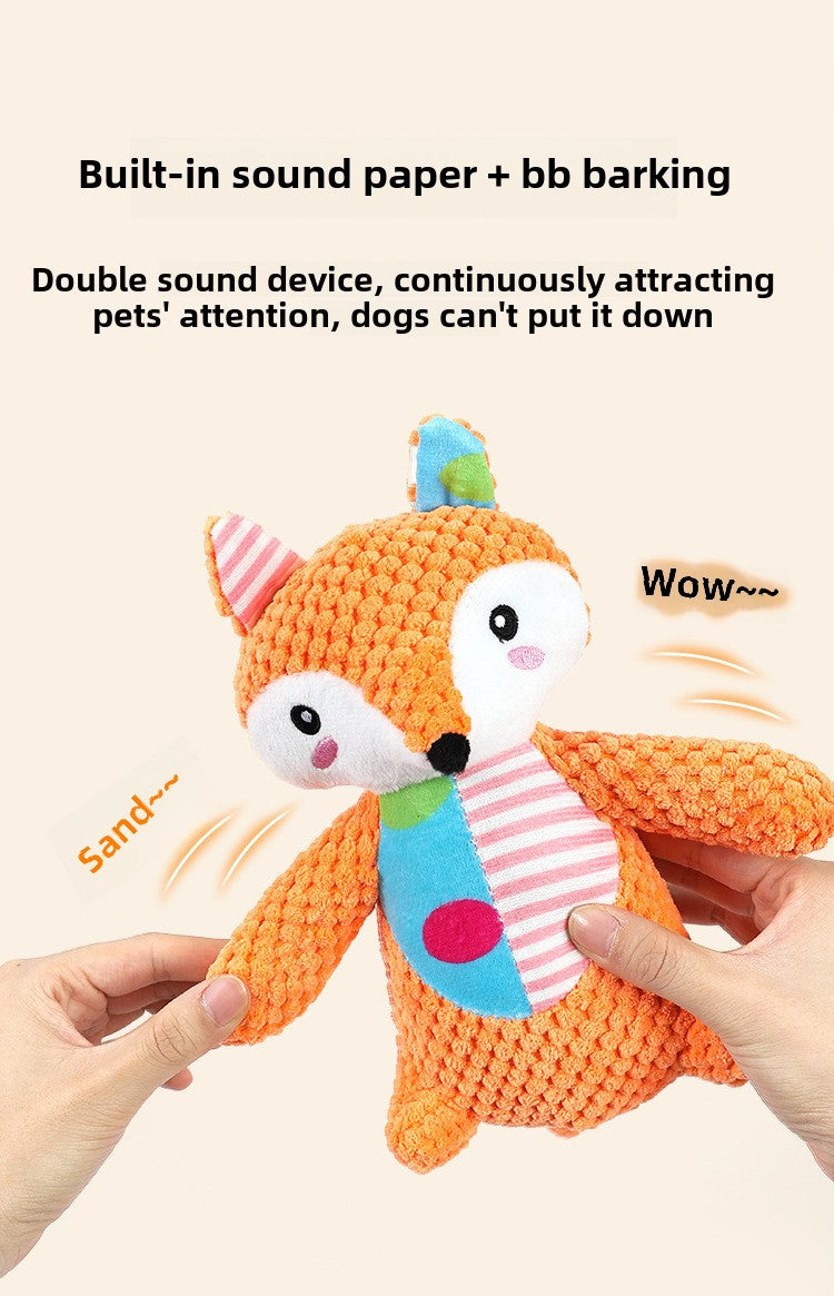 Pet Plush Toy Fox for Dogs Chewing and Grinding Teeth