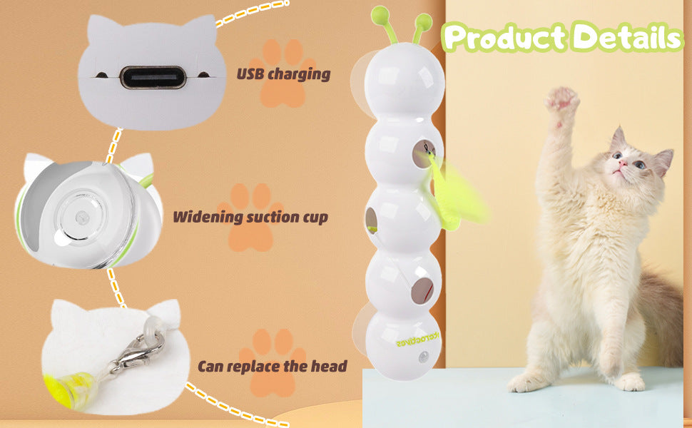 Smart Electric Caterpillar Teasing Light-Sensitive Cat Whack-A-Mole Toy