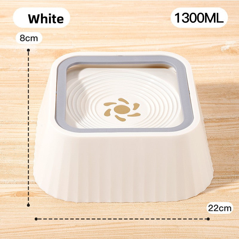 Dog Cat Water Bowl with Non Wet Mouth Floating Basin Buoyancy Neck Protection