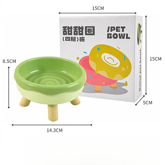 Donut High Raised Dog Bowl Anti Spill Slow Feeder with Neck Support for Large Medium Small Dogs and Cats Pet Food Water Bowl