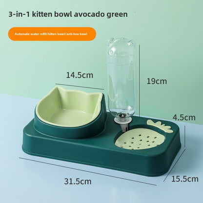 Pet strawberry cat bowl automatic water dispenser non-wet mouth Pet Bowl anti-spill food Bowl Pet Bowl dog bowl