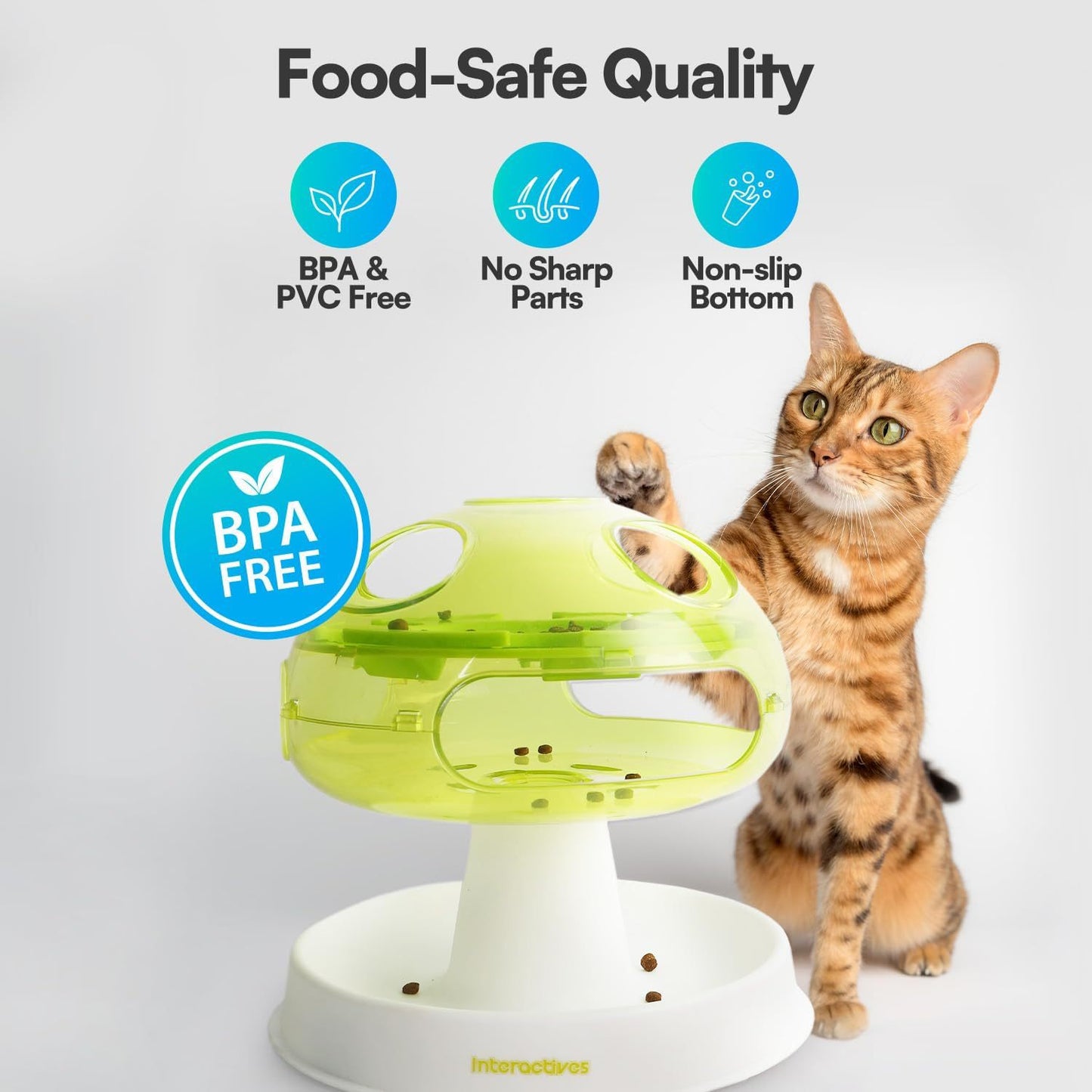 Pet Interactive Slow Feeder Mushroom Cat Food Leakage Educational Toy