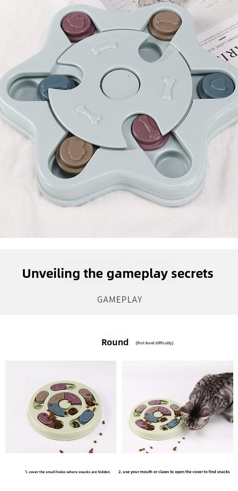 Interactive Pet Dog Puzzle Slow Feeder Leak Proof Durable Dog Bowl