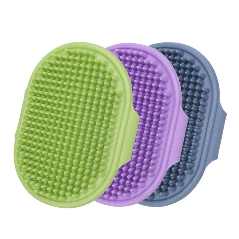 Adjustable Pet Bath Brush Dog Massage Grooming Tool for Wet and Dry Hair Removal Cat Deshedding Brush with Comfort Handle for Bathing Time