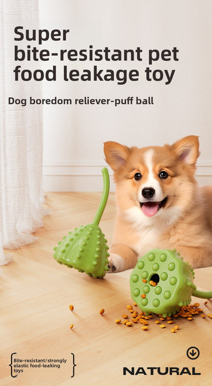 Interactive Dog Treat Dispensing Ball Toy Durable Chew Resistant Self-Play Pet Toy for Boredom Relief Mental Stimulation and Teeth Cleaning