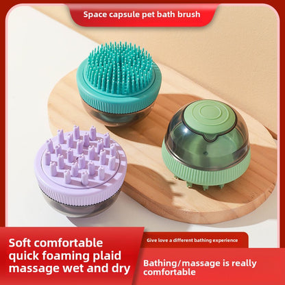 Pet Spa Shower Brush with Massaging Bristles for Dogs and Cats