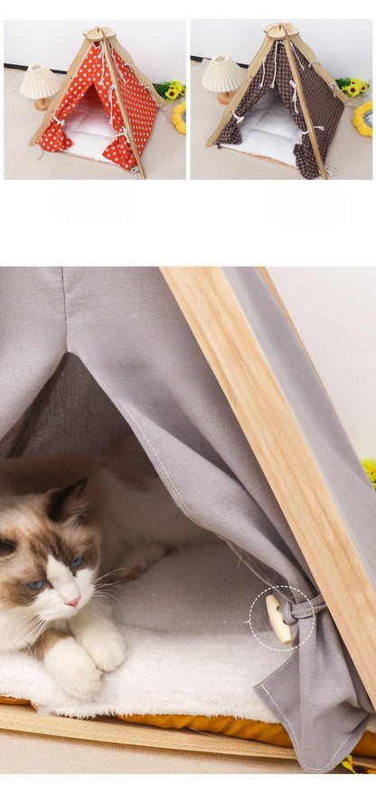 Pet Tent Dog House All-Season Universal Detachable Washable Enclosed Indoor Cat Winter Warm Cat Tent Cat House