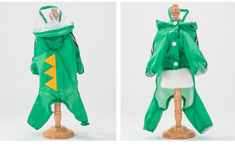 Waterproof Pet Raincoat Full Coverage Four Legged Design for Small and Medium Dogs Summer Outdoor Adventure Cartoon Teddy Dog Clothes