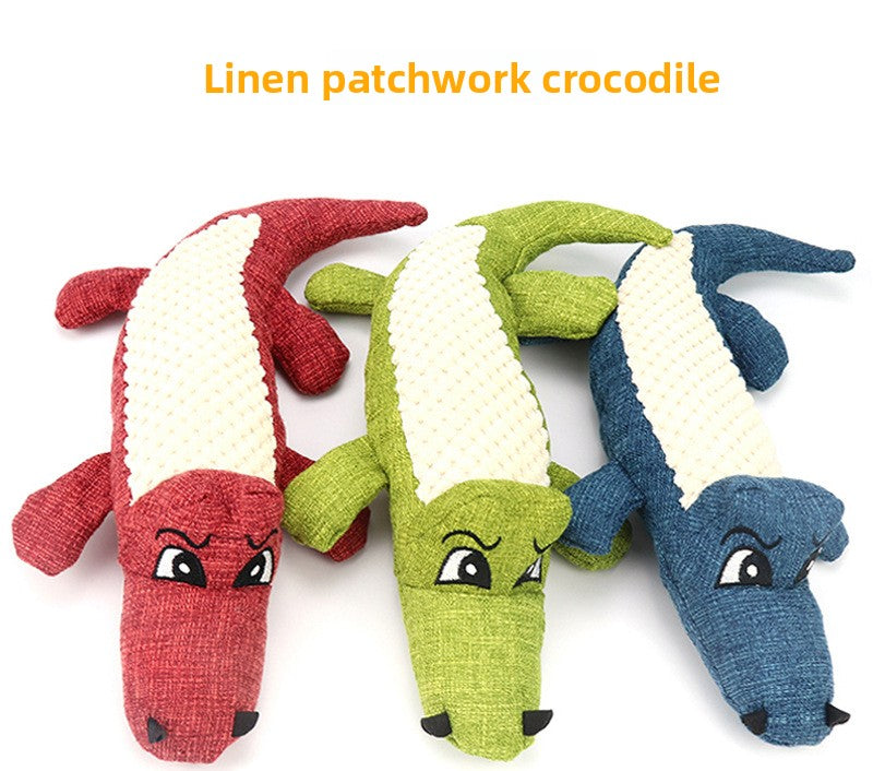 Pet Supplies Dog Plush Toy Durable Pet Toy Realistic Crocodile Sound Dog Toy