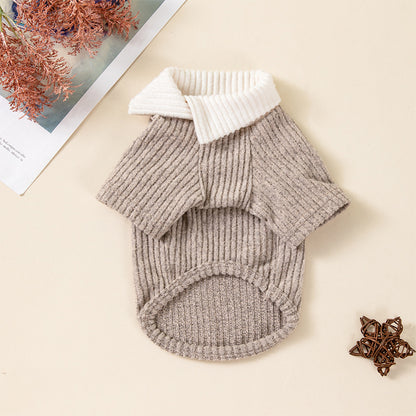 Warm Dog Sweater Winter Clothes for Small Dogs Puppies Cats French Bulldog Pomeranian Soft Knitted Pet Apparel