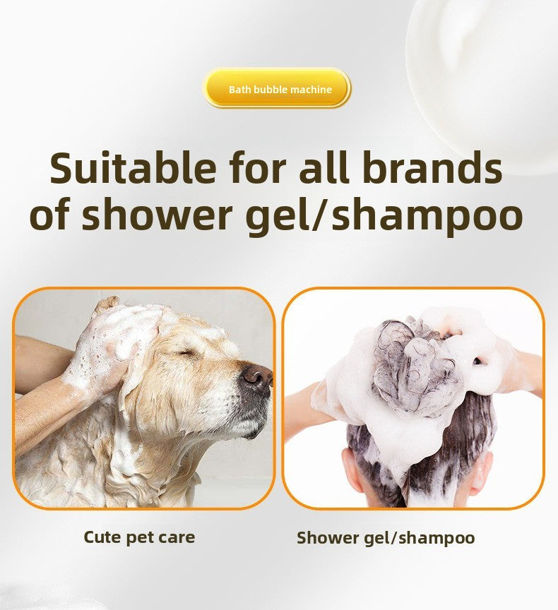 Professional Pet Bath Foam Maker Machine Automatic Foamer for Dogs Cats with Adjustable Dilution Bottle and Cute Yellow Duck Design
