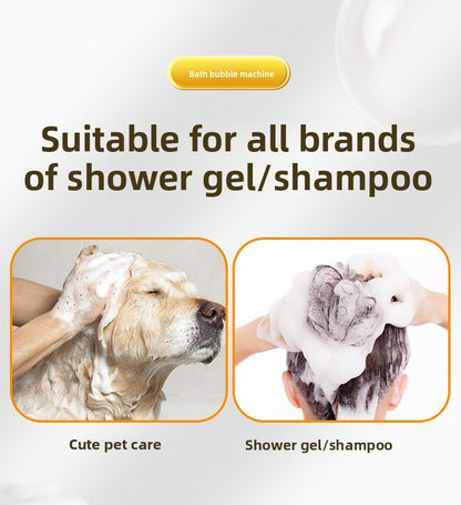 Professional Pet Bath Foam Maker Machine Automatic Foamer for Dogs Cats with Adjustable Dilution Bottle and Cute Yellow Duck Design
