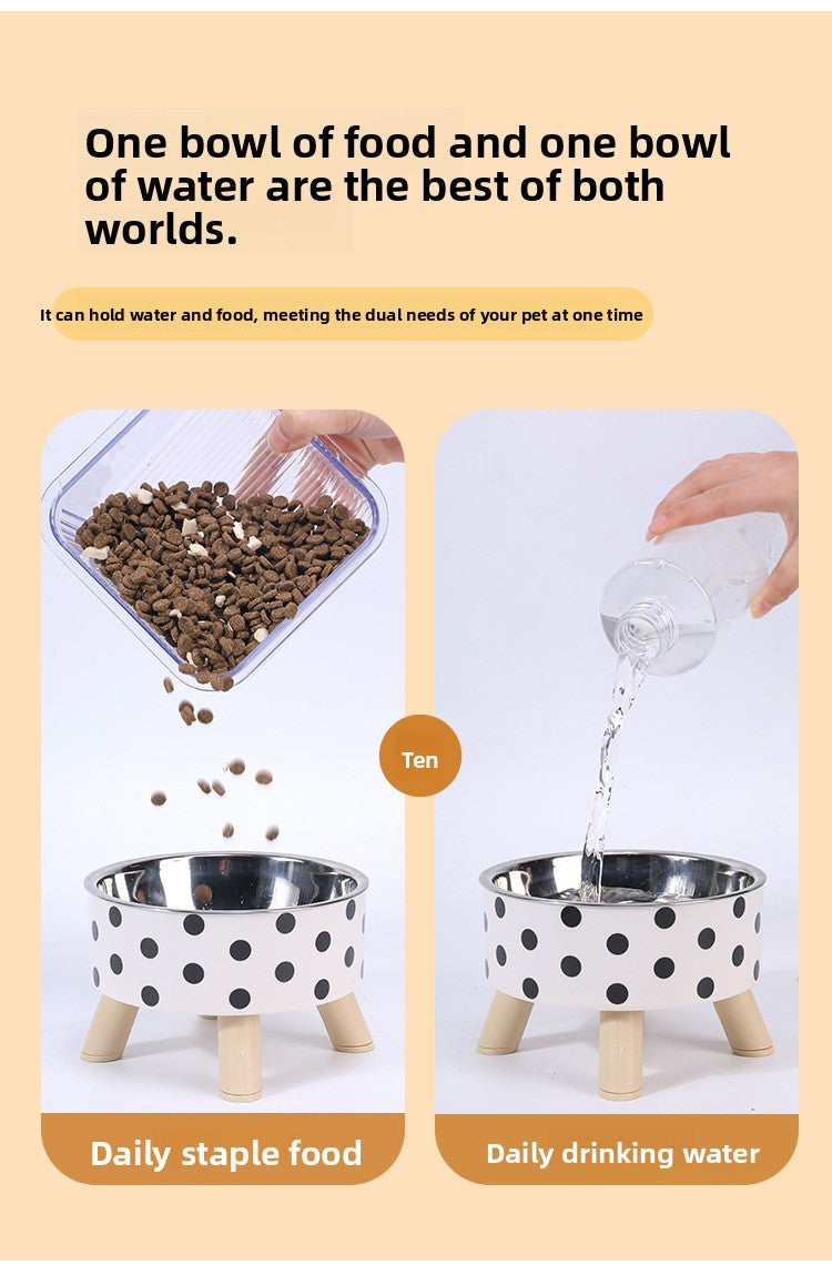 Elevated Anti Spill Cat Bowl Stainless Steel Pet Food and Water Dish with High Stand for Dogs Cats Non Slip Large Capacity Feeding Station